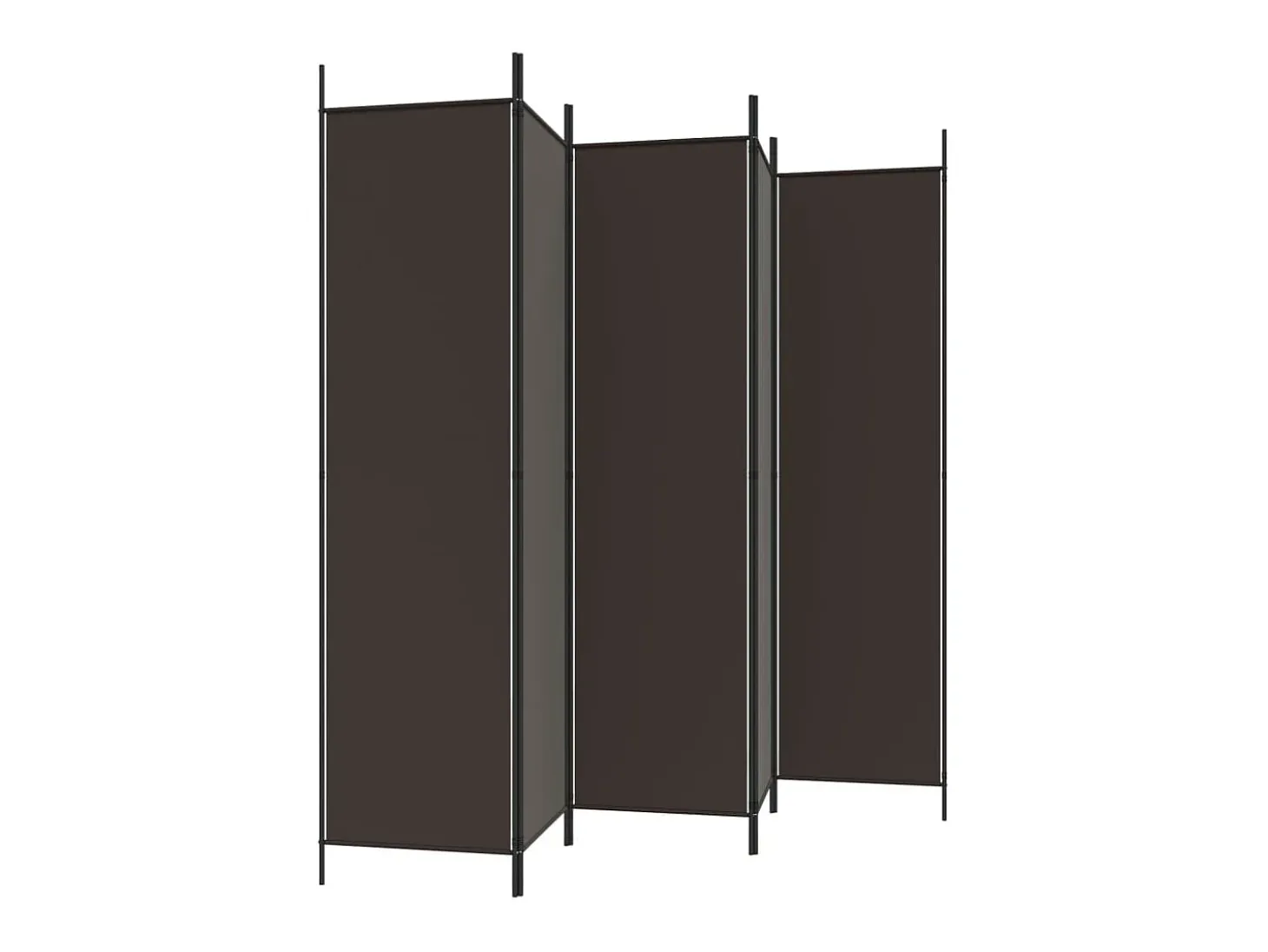 Biombo - Divisória com 6 painéis 300x200 cm tecido castanho PT814678