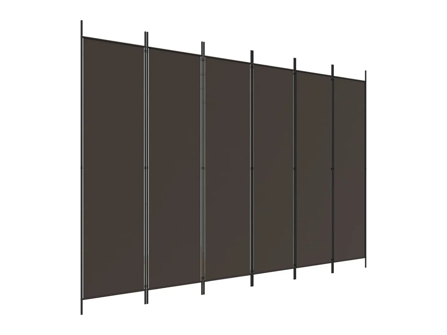 Biombo - Divisória com 6 painéis 300x200 cm tecido castanho PT814678