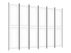 Biombo - Divisória com 6 painéis 300x220 cm tecido branco PT108003