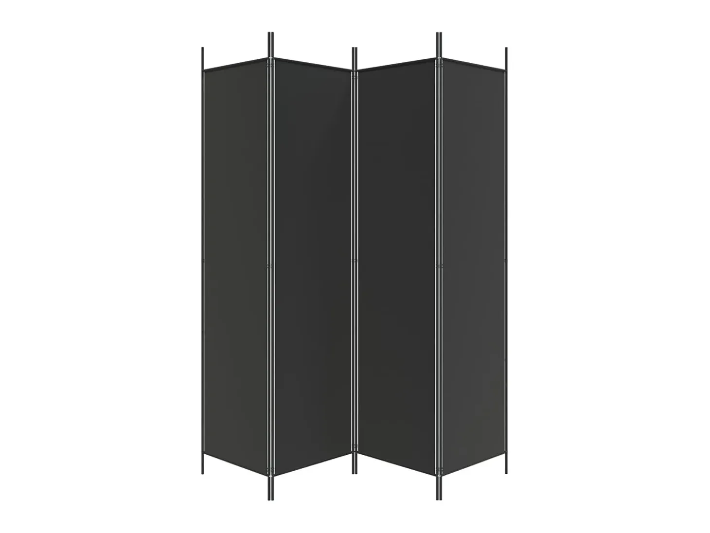 Biombo - Divisória com 4 painéis 200x200 cm tecido preto PT376593