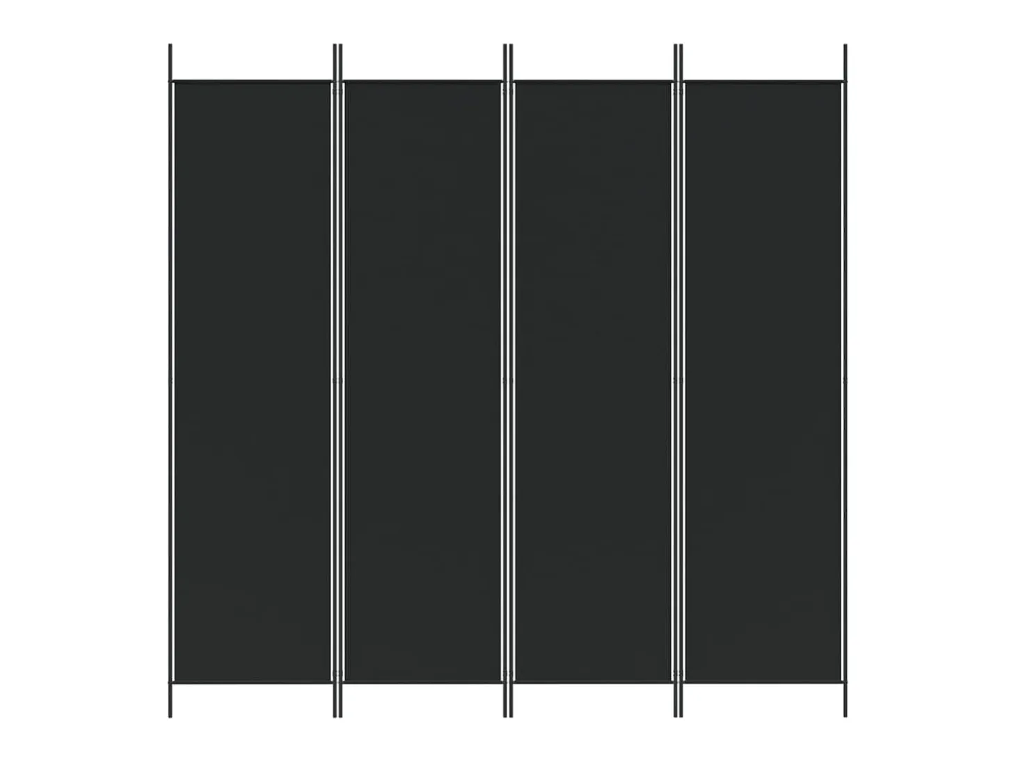 Biombo - Divisória com 4 painéis 200x200 cm tecido preto PT376593