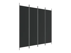 Biombo - Divisória com 4 painéis 200x200 cm tecido preto PT376593