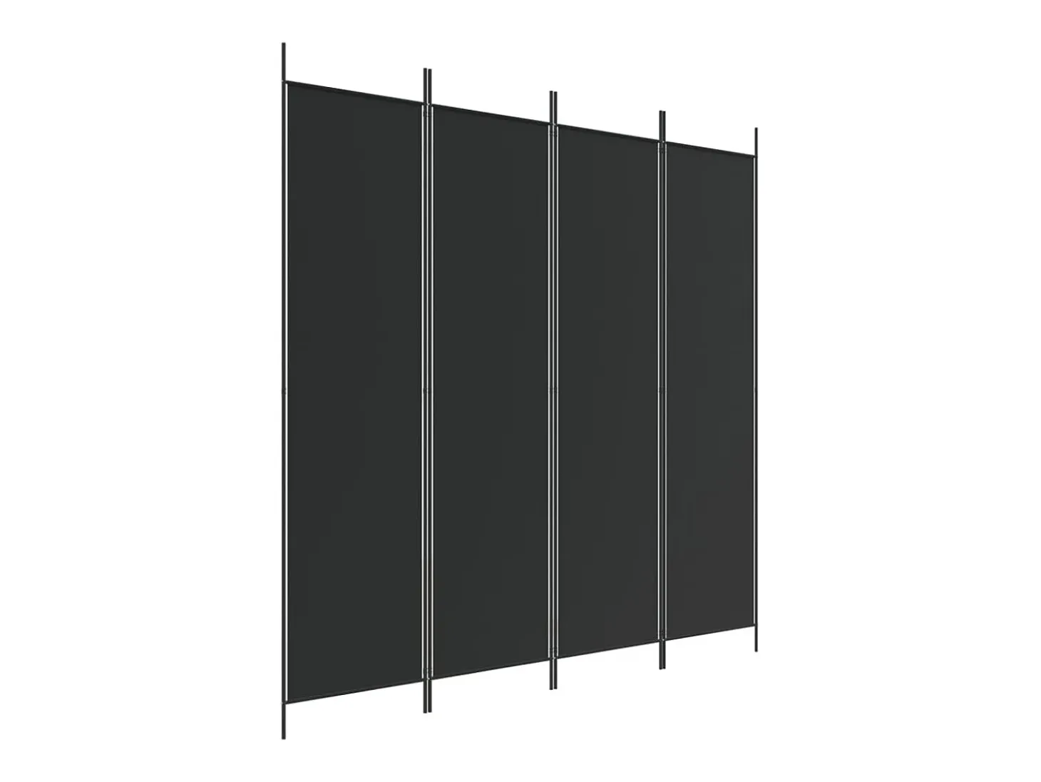 Biombo - Divisória com 4 painéis 200x200 cm tecido preto PT376593