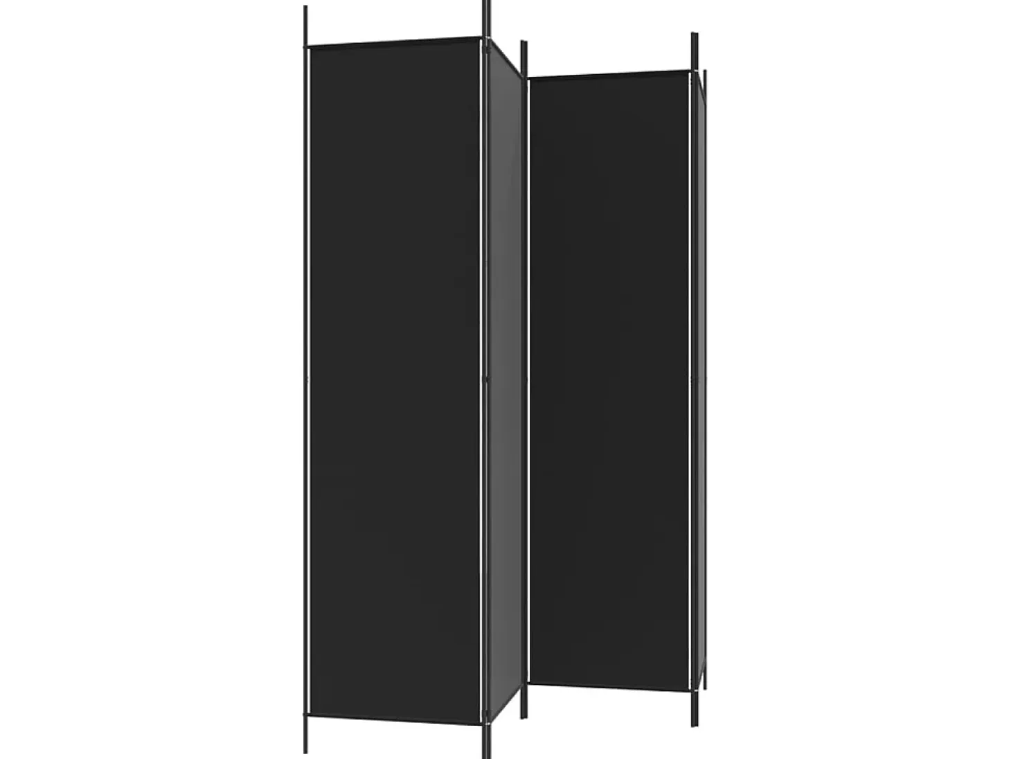 Biombo - Divisória com 4 painéis 200x200 cm tecido preto PT376593