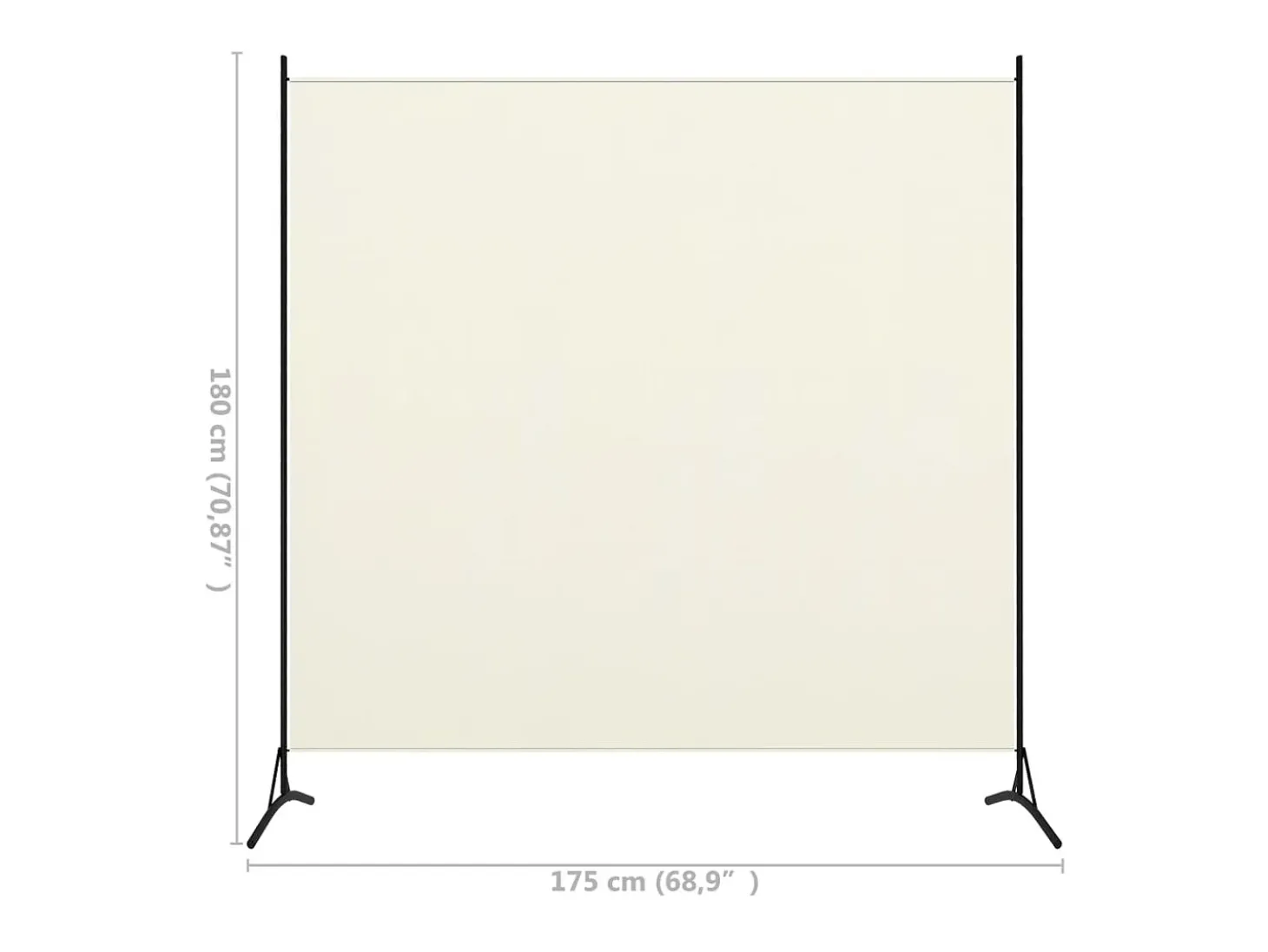 Biombo - Divisória com 1 painel 175x180 cm tecido branco PT729778