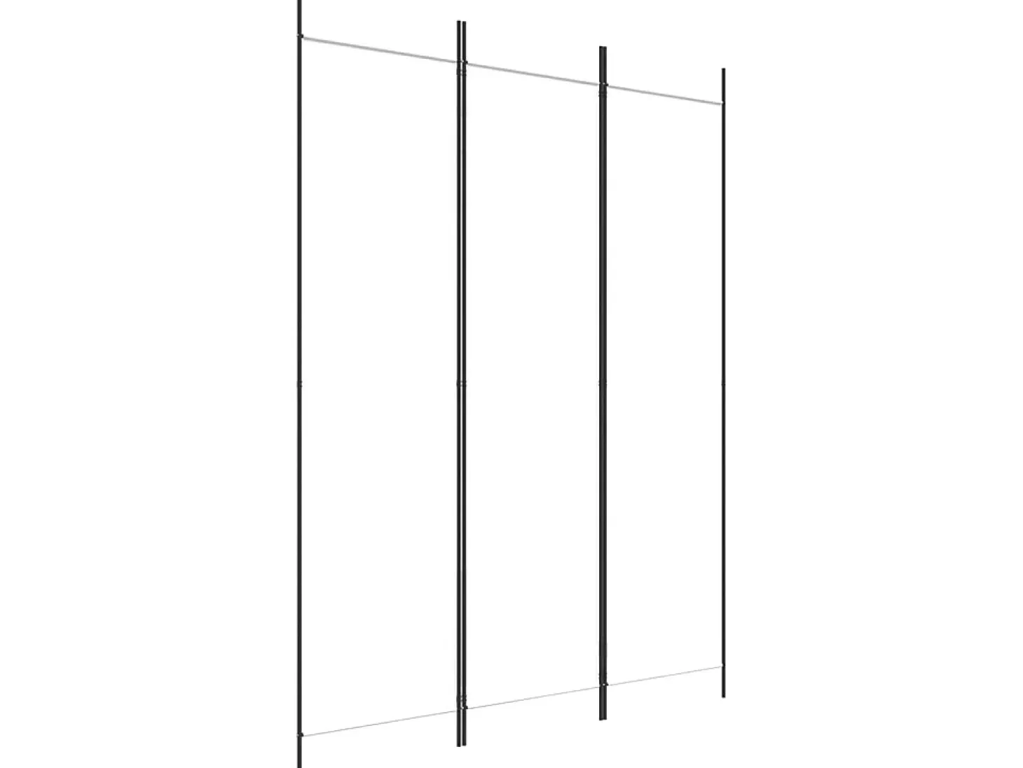 Biombo - Divisória com 3 painéis 150x200 cm tecido branco PT288213