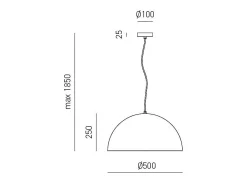 Bonella - Luminária pendente de latão 1XE27 max 1X60W IP20 - Luminária de teto com design moderno em alumínio - Soquete E27