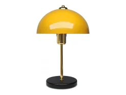 Candeeiro de mesa design moderno em forma de cogumelo preto 49cm em metal e madeira