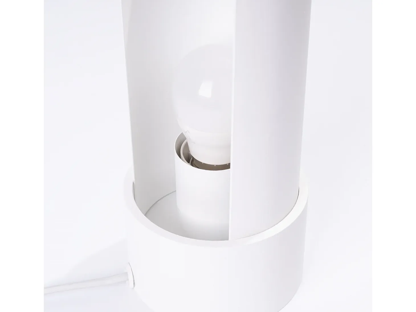 Candeeiro de mesa Torow minimalista, aço - 1 fontes de luz 3000K - L.10 x H.21 cm - branco