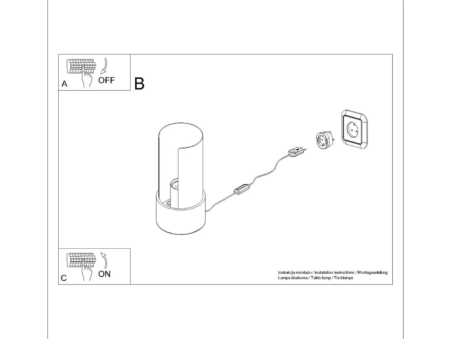 Candeeiro de mesa Torow minimalista, aço - 1 fontes de luz 3000K - L.10 x H.21 cm - branco