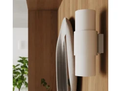 Candeeiro de mesa Torow minimalista, aço - 1 fontes de luz 3000K - L.10 x H.21 cm - branco