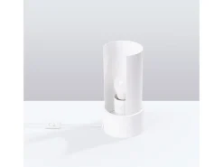 Candeeiro de mesa Torow minimalista, aço - 1 fontes de luz 3000K - L.10 x H.21 cm - branco