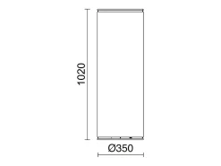 Candeeiro de pé AKIRO estilo moderno - Largura 35 x Altura 102 cm - 2X T8 LED - 14W 3K - IP20 - on&off - cabo de 2 m - Aço e sintético - preto e branco