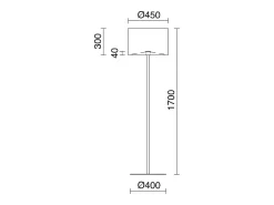 Candeeiro de pé Amsterdam estilo clássico - A170 cm - aço e branco - on/off - E27 Máx. 40W - IP20