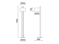 Candeeiro de pé COMPACT estilo moderno em madeira - A 140,5 cm - E27 40W - IP20 - madeira e algodão castanho