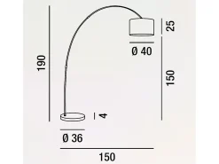 Candeeiro de pé em arco branco Perenz 6304 B