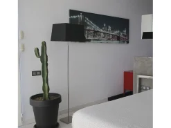 Candeeiro de pé estilo clássico FIRENZE - Altura 162 cm - E27 60W - Cabo de 2 metros - on&off - IP20 - aço e branco