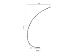 Candeeiro de pé Iole regulável LED 30W luz quente 3000K - Candeeiro de pé em cor ouro escovado, design moderno em alumínio, IP20