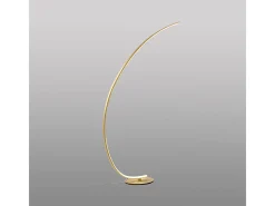 Candeeiro de pé Iole regulável LED 30W luz quente 3000K - Candeeiro de pé em cor ouro escovado, design moderno em alumínio, IP20