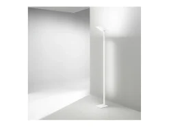 Candeeiro de pé LED QUADRA branco em metal H.180 cm Perenz