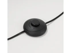 Candeeiro de pé Nevia minimalista, tecido/PVC/aço - 1 lichtbronnen - L.40 x H.135 cm - azul marinho/preto