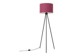 Candeeiro de pé Nevia minimalista, tecido/PVC/aço - 1 lichtbronnen - L.40 x H.135 cm - borgonha/preto