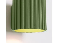 Candeeiro De Parede Aura Minimalista, Alumínio - 1 Lichtbronnen - L.10 X H.10 Cm - Verde Oliva