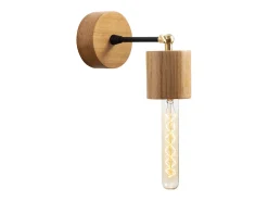 Candeeiro de parede design em madeira SONIA - Efeito de madeira acolhedor, luz suave, ideal para sala, quarto ou entrada
