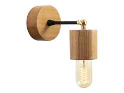 Candeeiro de parede design em madeira SONIA - Efeito de madeira acolhedor, luz suave, ideal para sala, quarto ou entrada