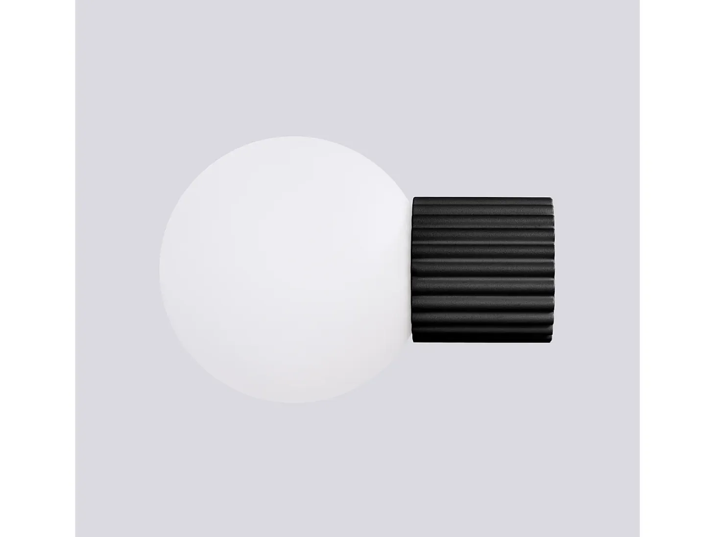 Candeeiro De Parede Halo Moderno, Alumínio/Vidro - 1 Lichtbronnen - L.12 X H.12 Cm - Preto