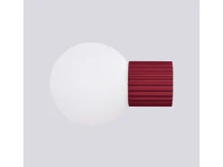 Candeeiro De Parede Halo Moderno, Alumínio/Vidro - 1 Lichtbronnen - L.12 X H.12 Cm - Borgonha