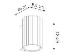 Candeeiro De Parede Karbon Minimalista, Alumínio - 1 Lichtbronnen - L.6.5 X H.10 Cm - Cinza-Claro