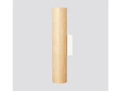 Candeeiro de parede Lino moderno, madeira/aço - 2 lichtbronnen - L.6 x H.30 cm - madeira natural/branco