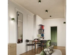 Candeeiro De Teto Aura Minimalista, Alumínio - 1 Lichtbronnen - L.10 X H.10 Cm - Verde Oliva