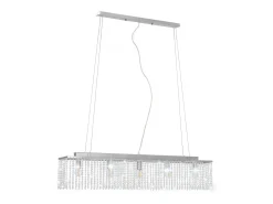 Candeeiro de teto com contas de cristal 104 cm E14 prateado PT387435