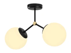 Candeeiro de teto em metal - Candeeiro C44 x A28 cm - Preto e branco - DAMAR