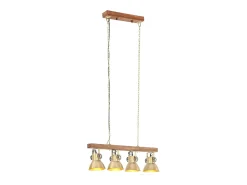 Candeeiro de teto industrial E27 madeira de mangueira bronze PT696255