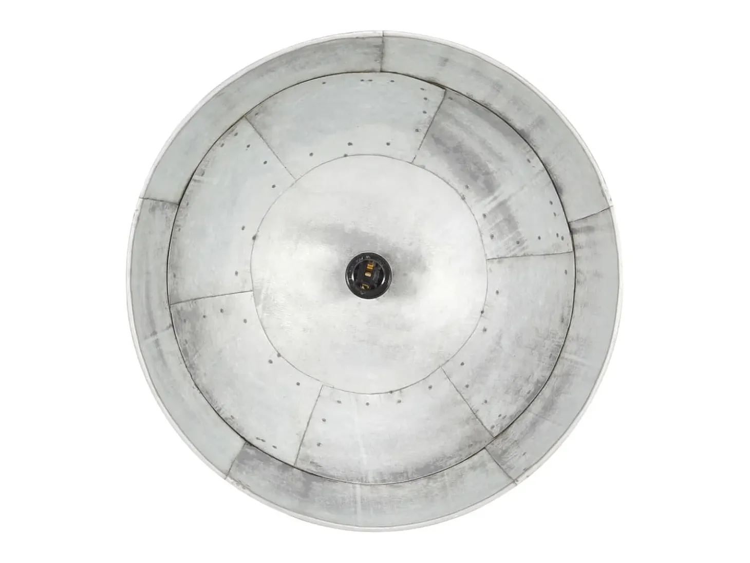 Candeeiro de Teto Vintage Redondo Prateado 25W E27 com Estilo Industrial