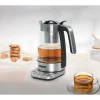 Chaleira elétrica Muse MS-320T 1,2L inox com infusor, controlo de temperatura 80-100°C, desligamento automático e função manter quente