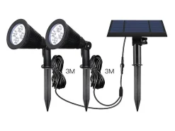 Conjunto de 2 holofotes solares interligados 400LM FAMILY SPIKY