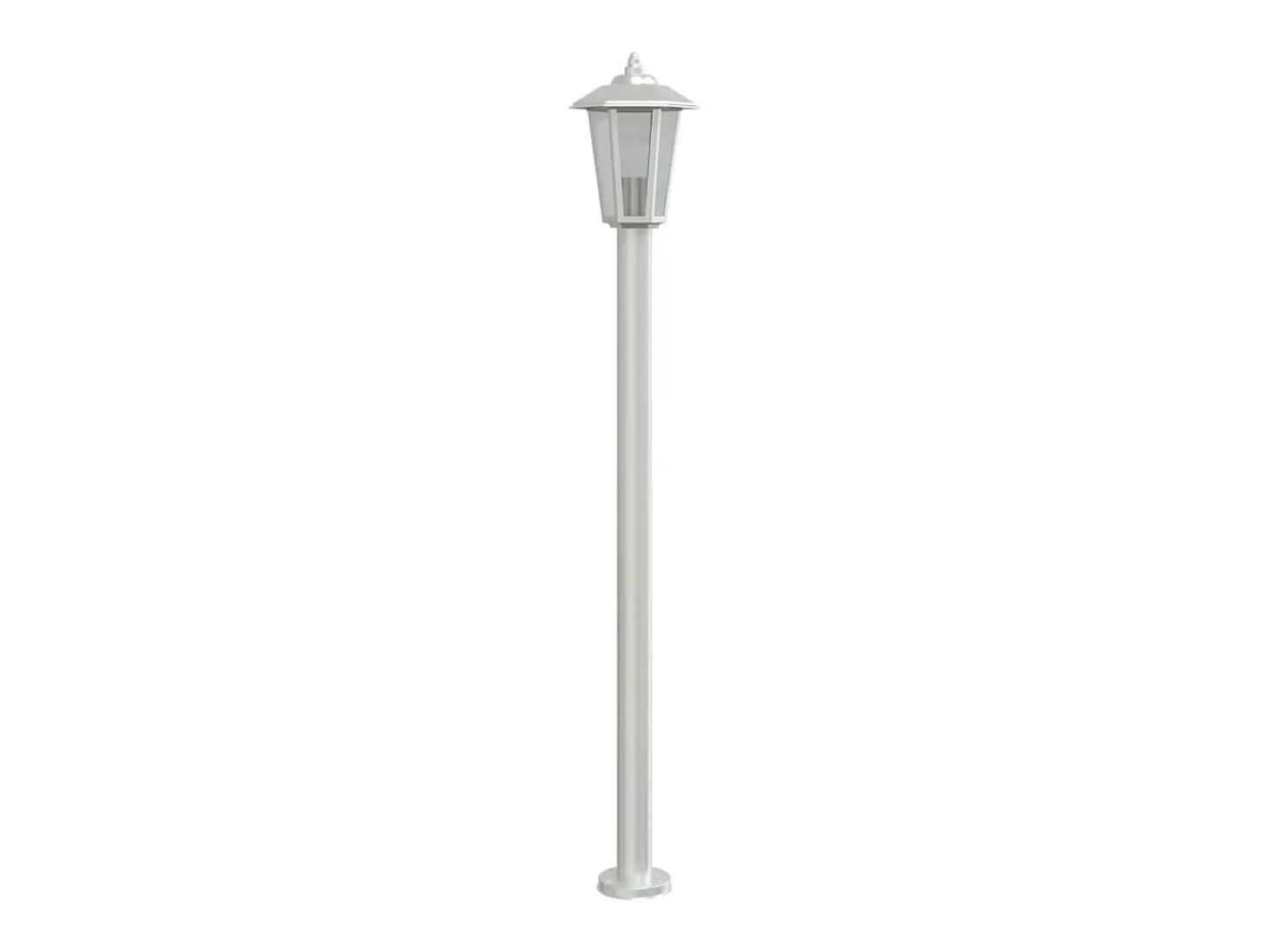 Conjunto de 3 luminárias de chão prateadas para exterior 120 cm aço inoxidável Prata 02_0042557
