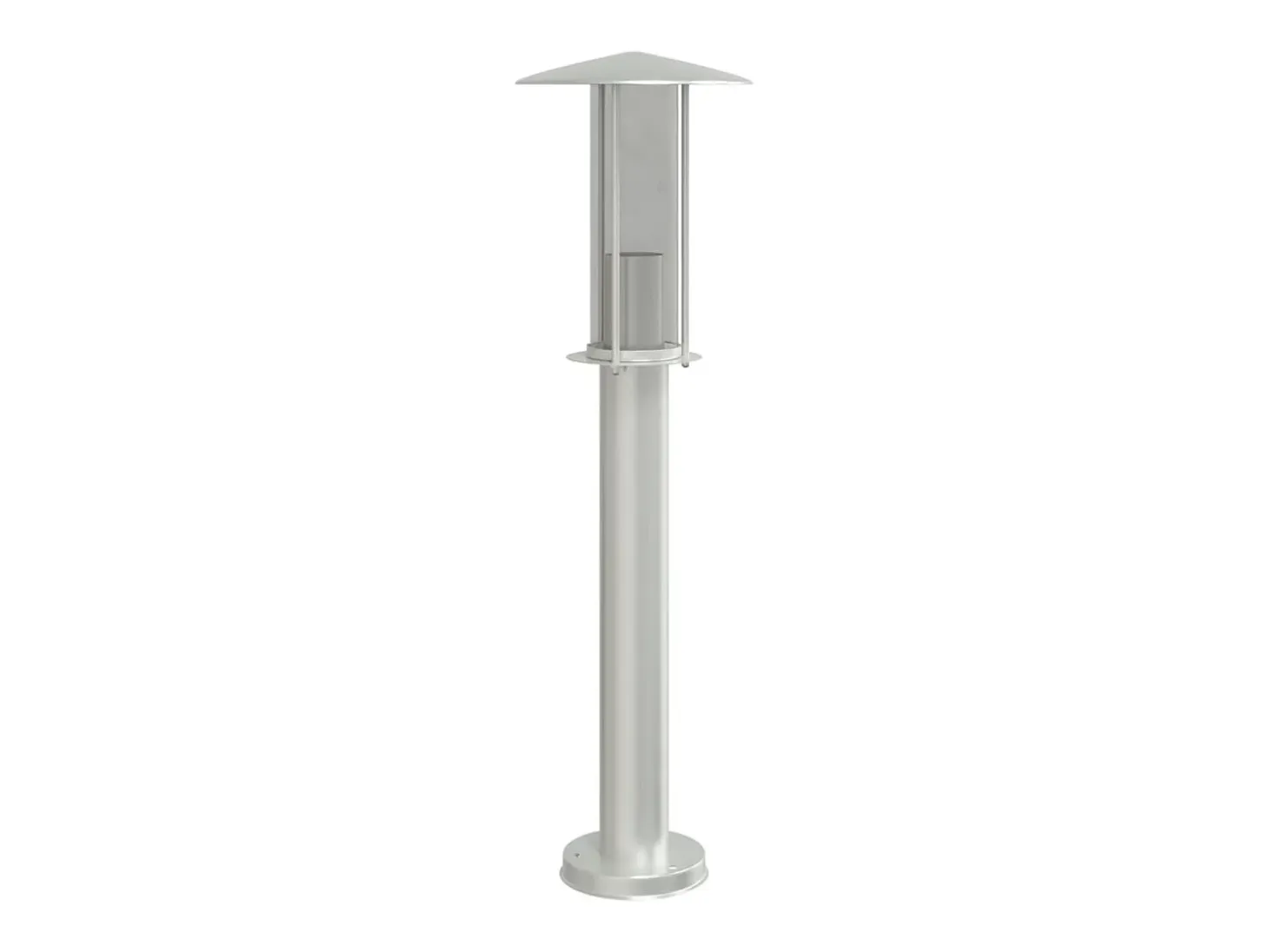 Conjunto de 3 luminárias de chão prateadas para exterior 60 cm aço inoxidável Prata 02_0042560