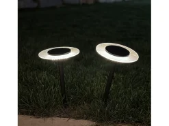 Conjunto de 2 luminárias solares de jardim. H35CM UFO