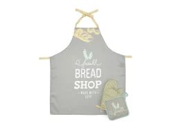 Conjunto de 3 peças avental, luva e pegador de panela Naf Naf Bread multicolor