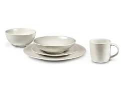 Conjunto de 6 Pratos de Salada e Massas Stone Marfim 19 cm - Coleção Médard de Noblat