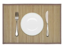 Conjunto de 6 sous-copos de bambu feitos à mão, 30 x 45 cm, marrom