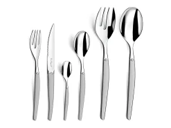 Conjunto de 2 talheres de salada Jet Sablé em aço inoxidável - Design contemporâneo Laguiole