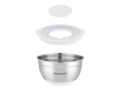 Conjunto de 3 tigelas de aço inoxidável Arthur Martin 16-24 cm com tampas herméticas e fundo antiderrapante de silicone