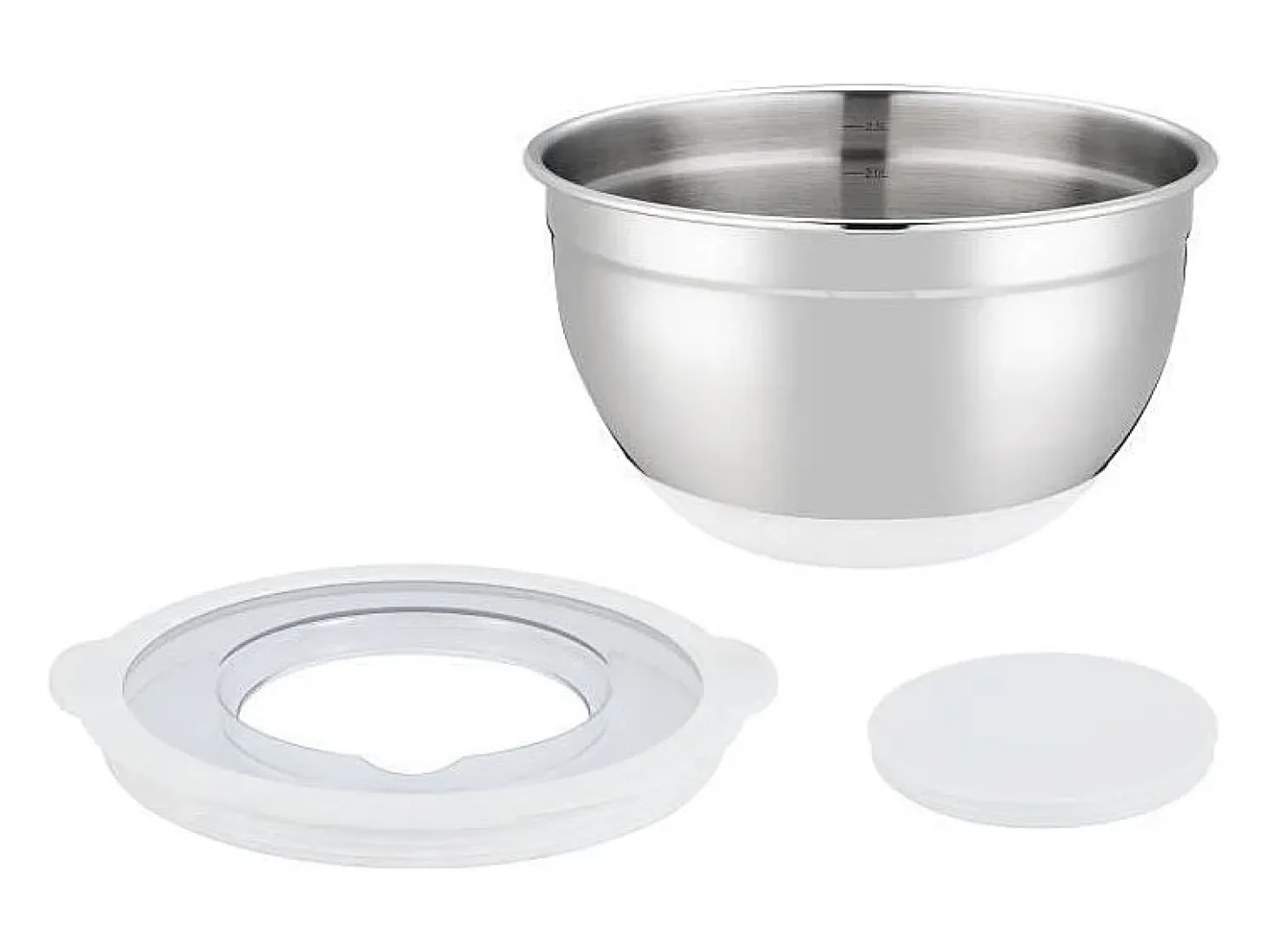 Conjunto de 3 tigelas de aço inoxidável Arthur Martin 16-24 cm com tampas herméticas e fundo antiderrapante de silicone