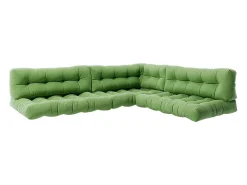 Conjunto de almofadas de paletes verde 120x80x15 flocken